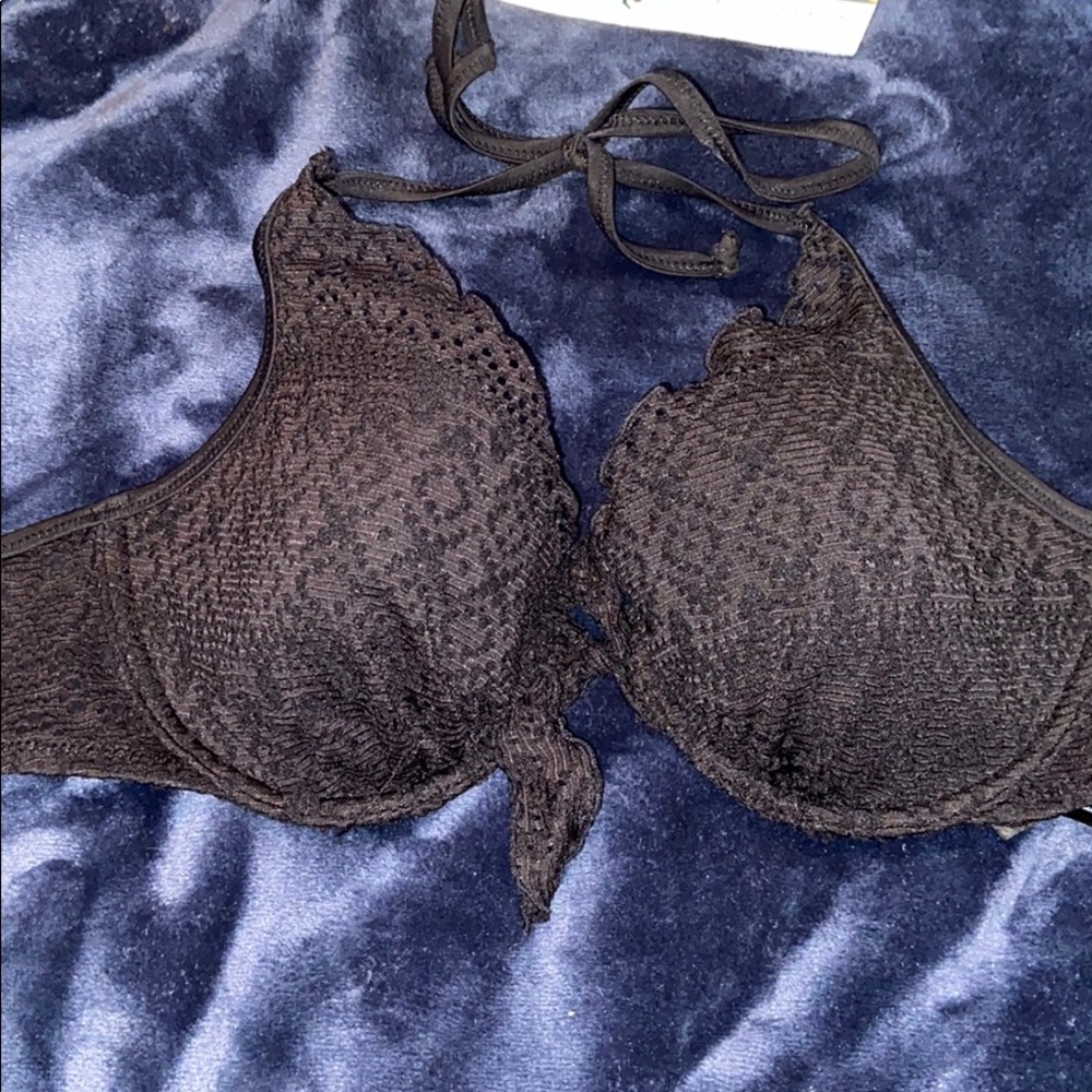 black lace bathing suit top